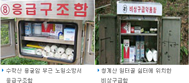 청계산,수락산에 비치된 응급구조함 사진