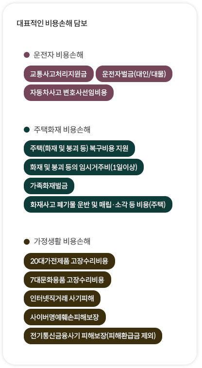 대표적인 비용손해 담보